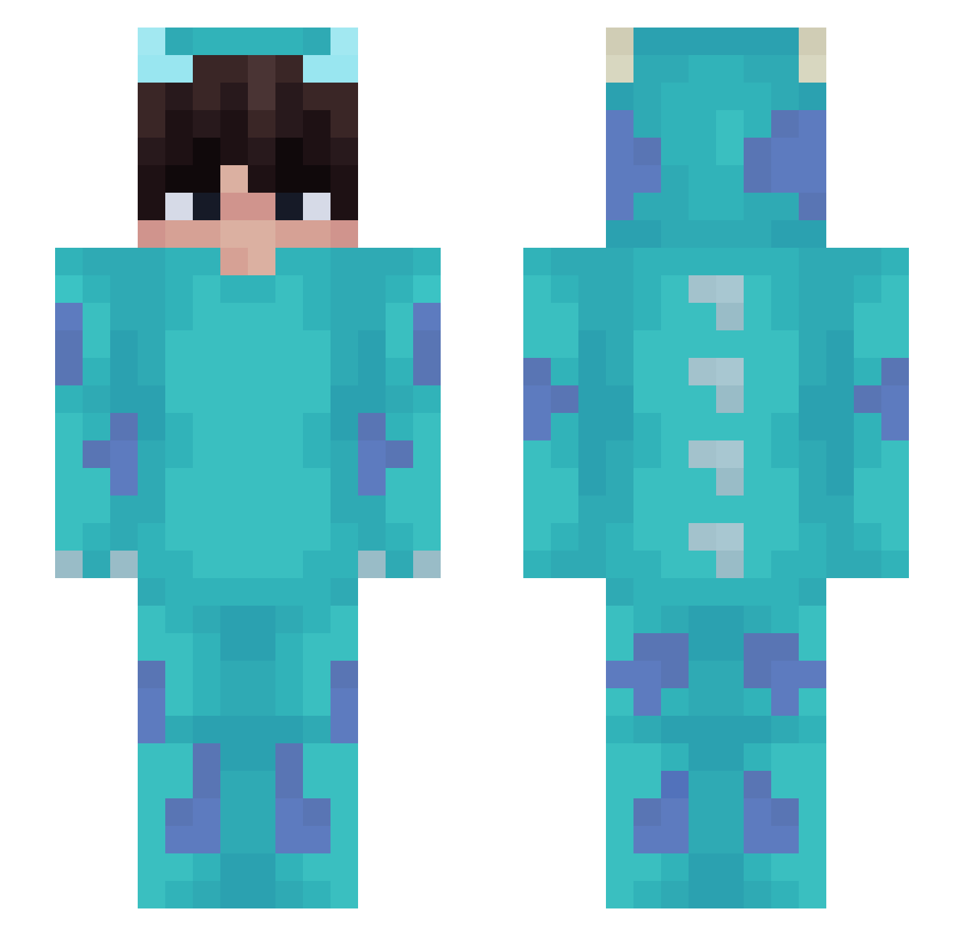 ewnolmao Minecraft skin, front and back view