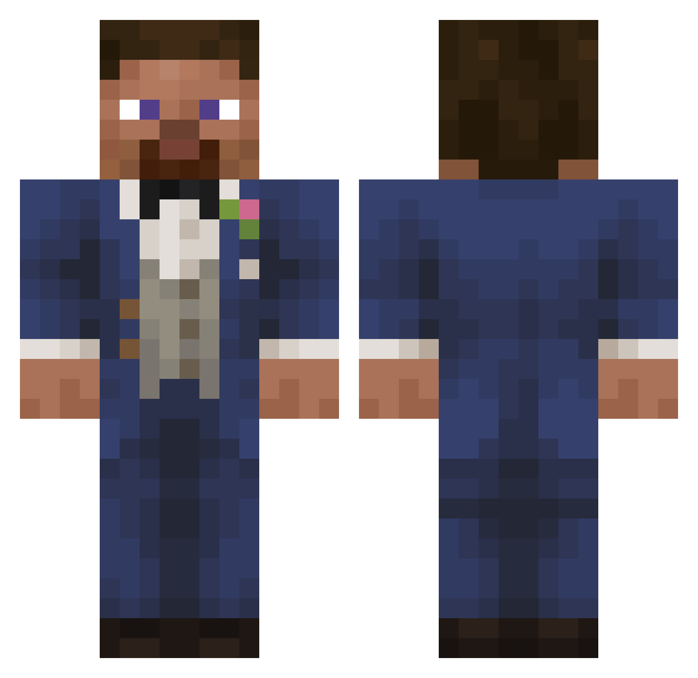 Kastrat777 Minecraft skin, front and back view