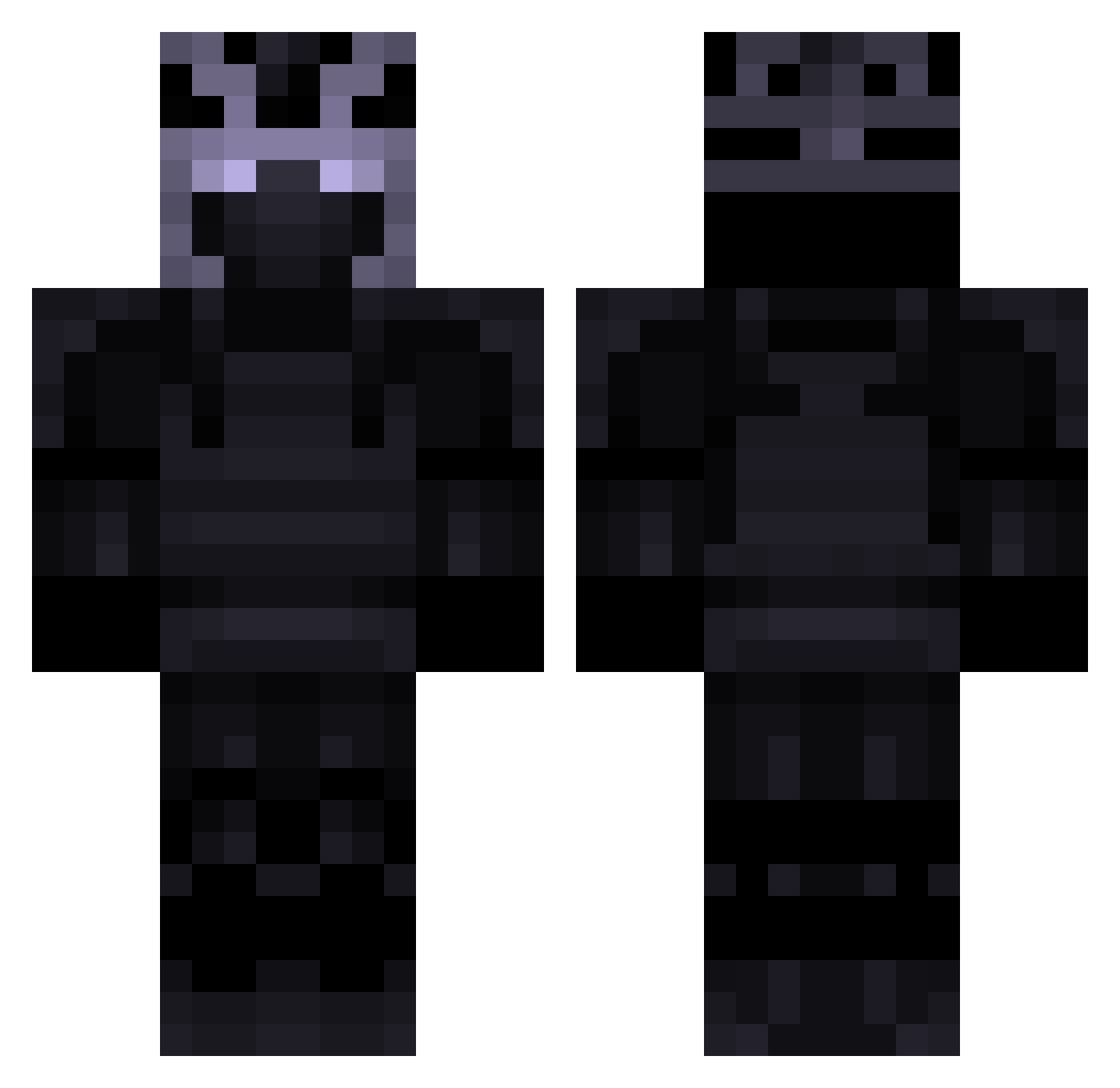 ukuster Minecraft skin, front and back view