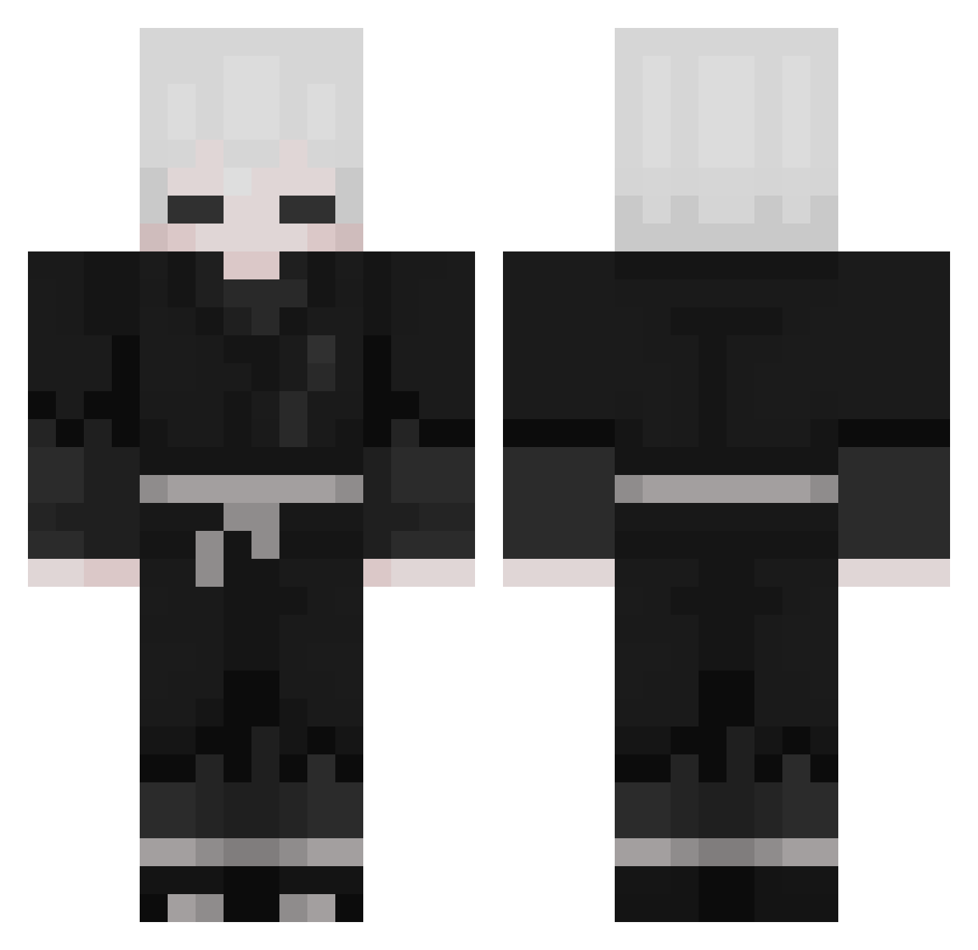 zaanno Minecraft skin, front and back view