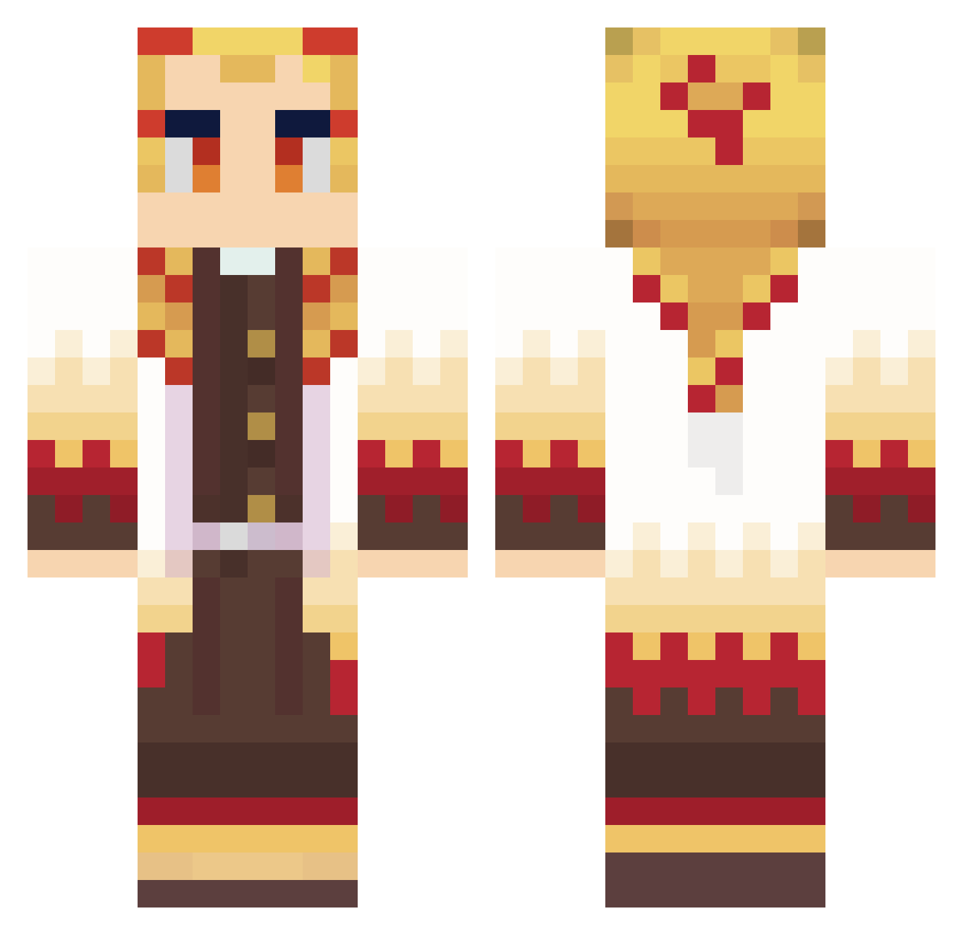 QKmaster Minecraft skin, front and back view