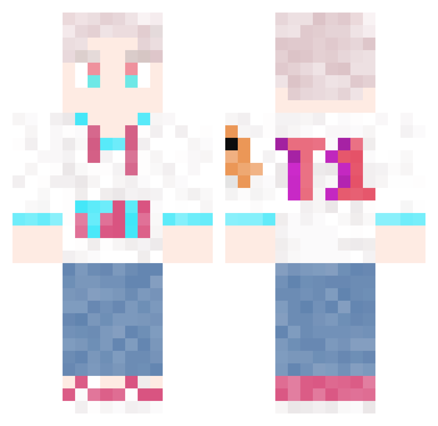 T1_AaRon Minecraft skin, front and back view