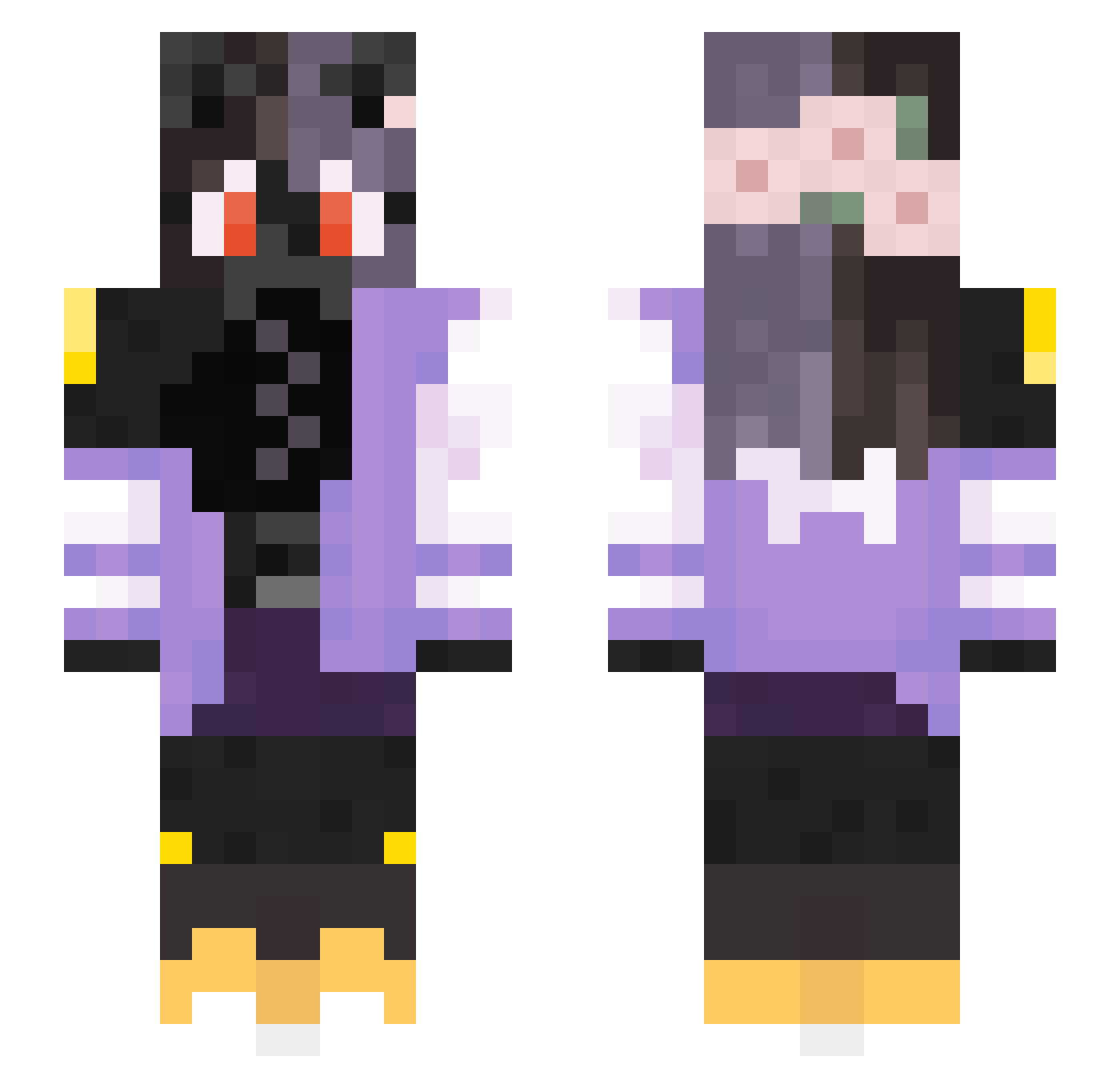 Voraz031 Minecraft skin, front and back view