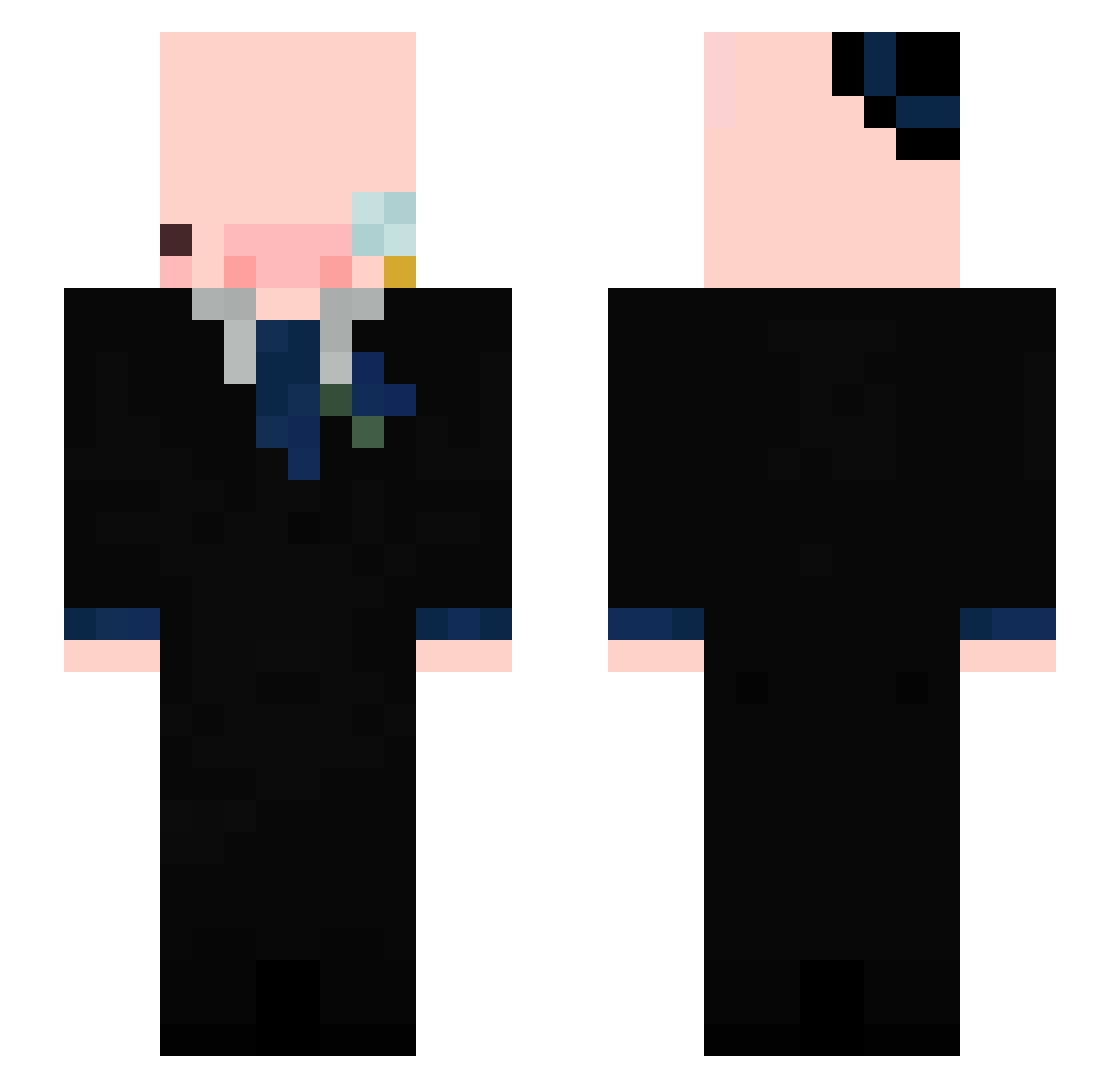 HeavySnax Minecraft skin, front and back view