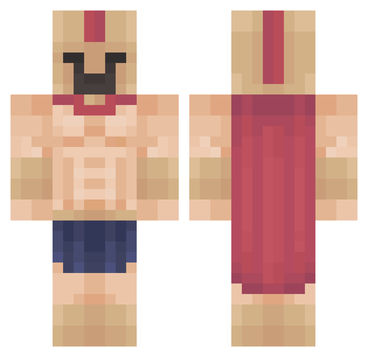 Stoas Minecraft skin, front and back view