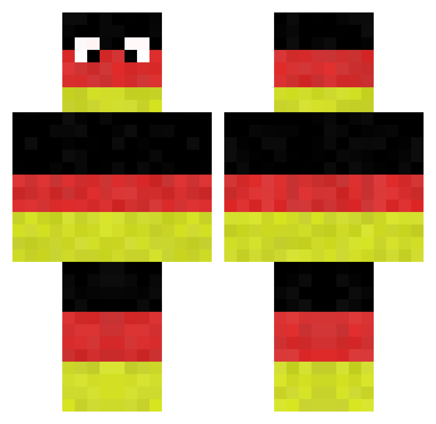 Leonwreew Minecraft skin, front and back view