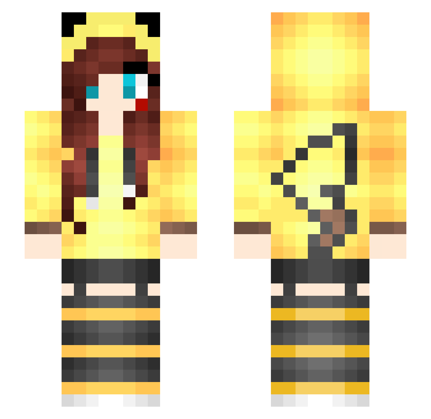 TraubenHaze420 Minecraft skin, front and back view