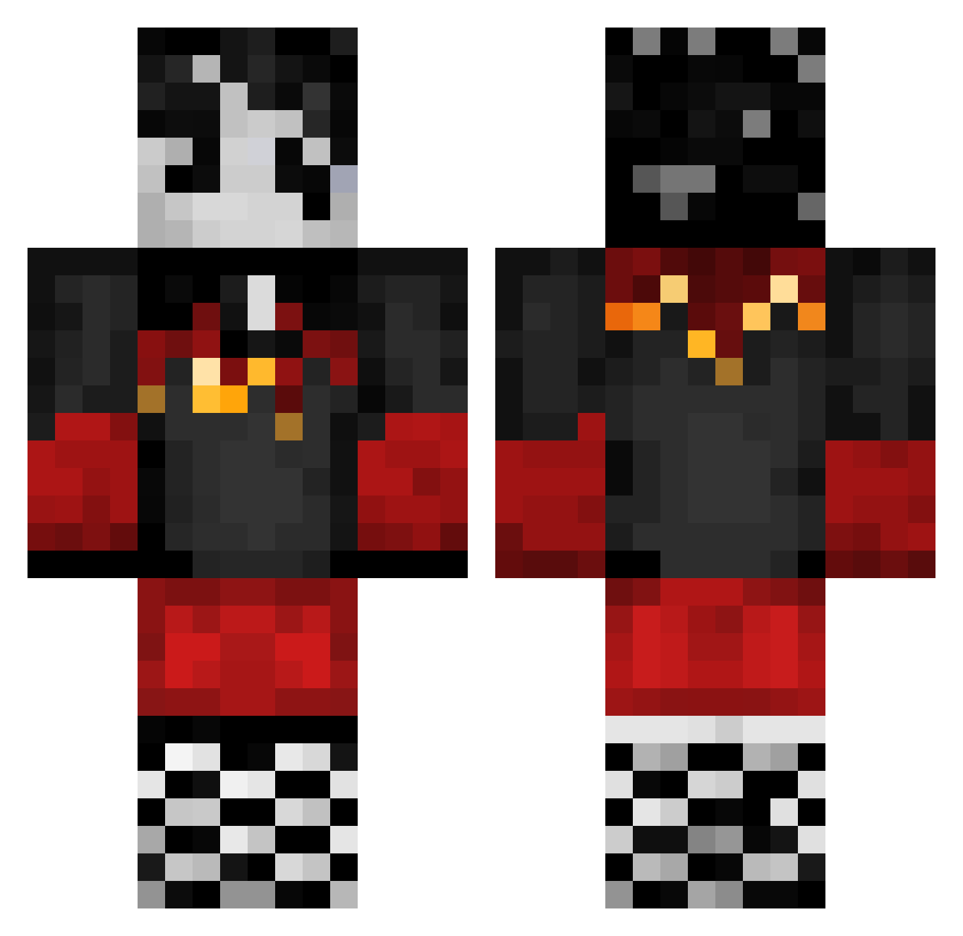 ConceptPie Minecraft skin, front and back view
