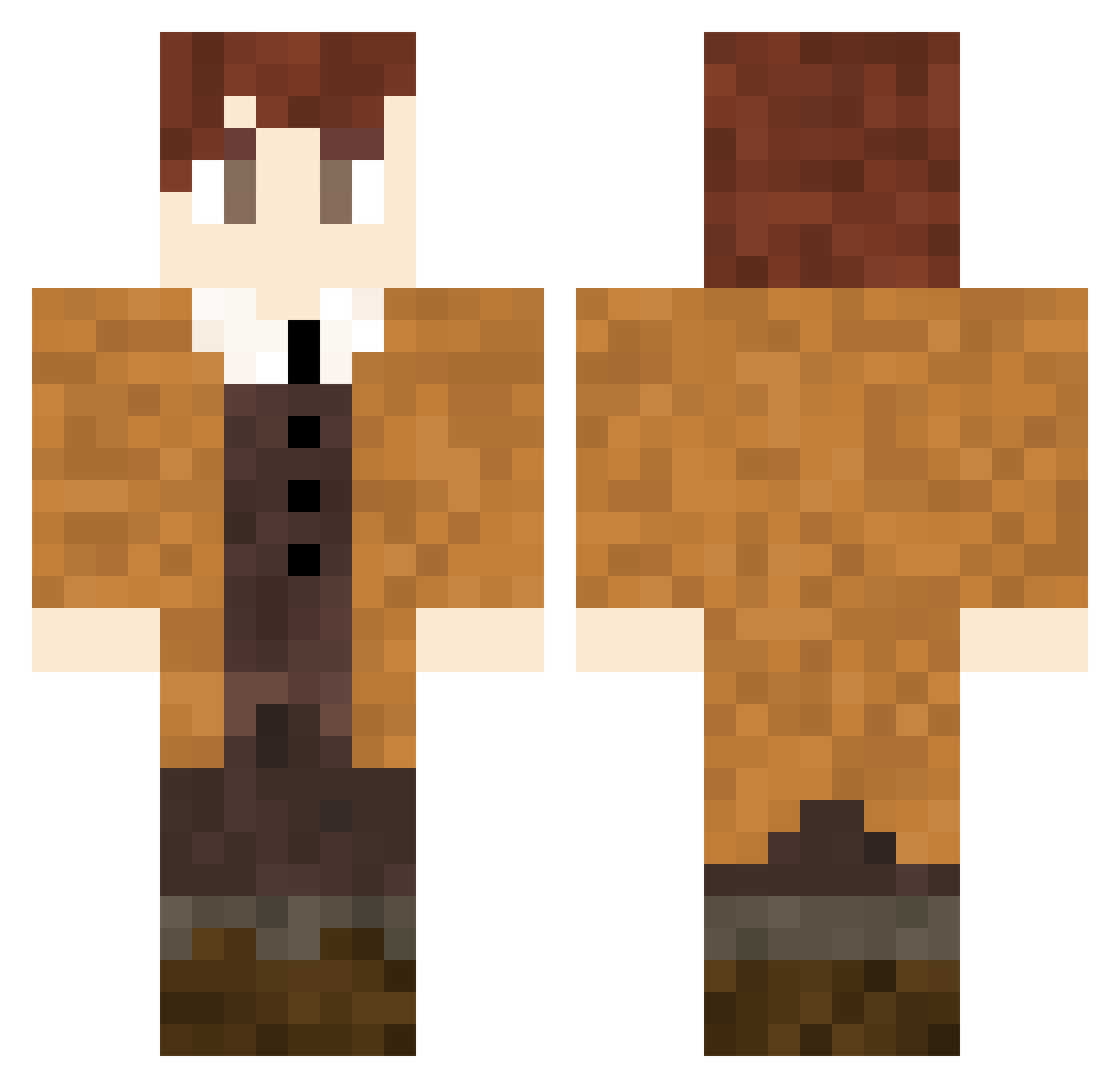 OneTrueJedi Minecraft skin, front and back view