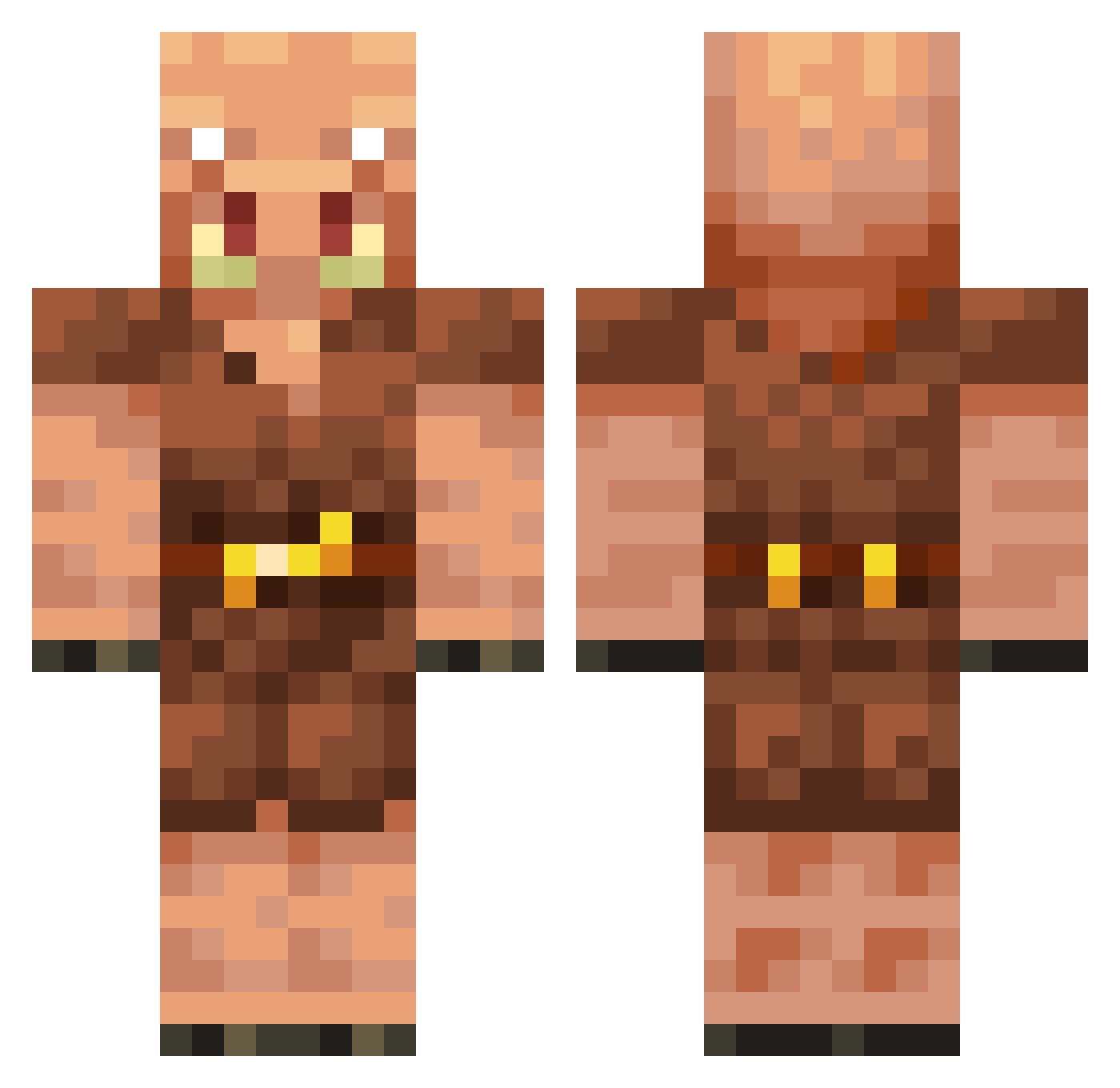 GrumpyViggen Minecraft skin, front and back view