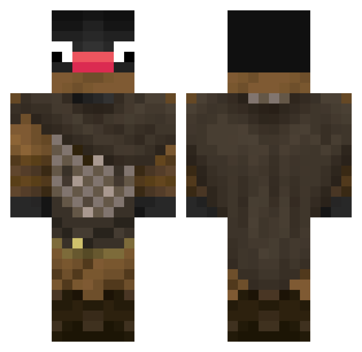 Pingwinnek Minecraft skin, front and back view