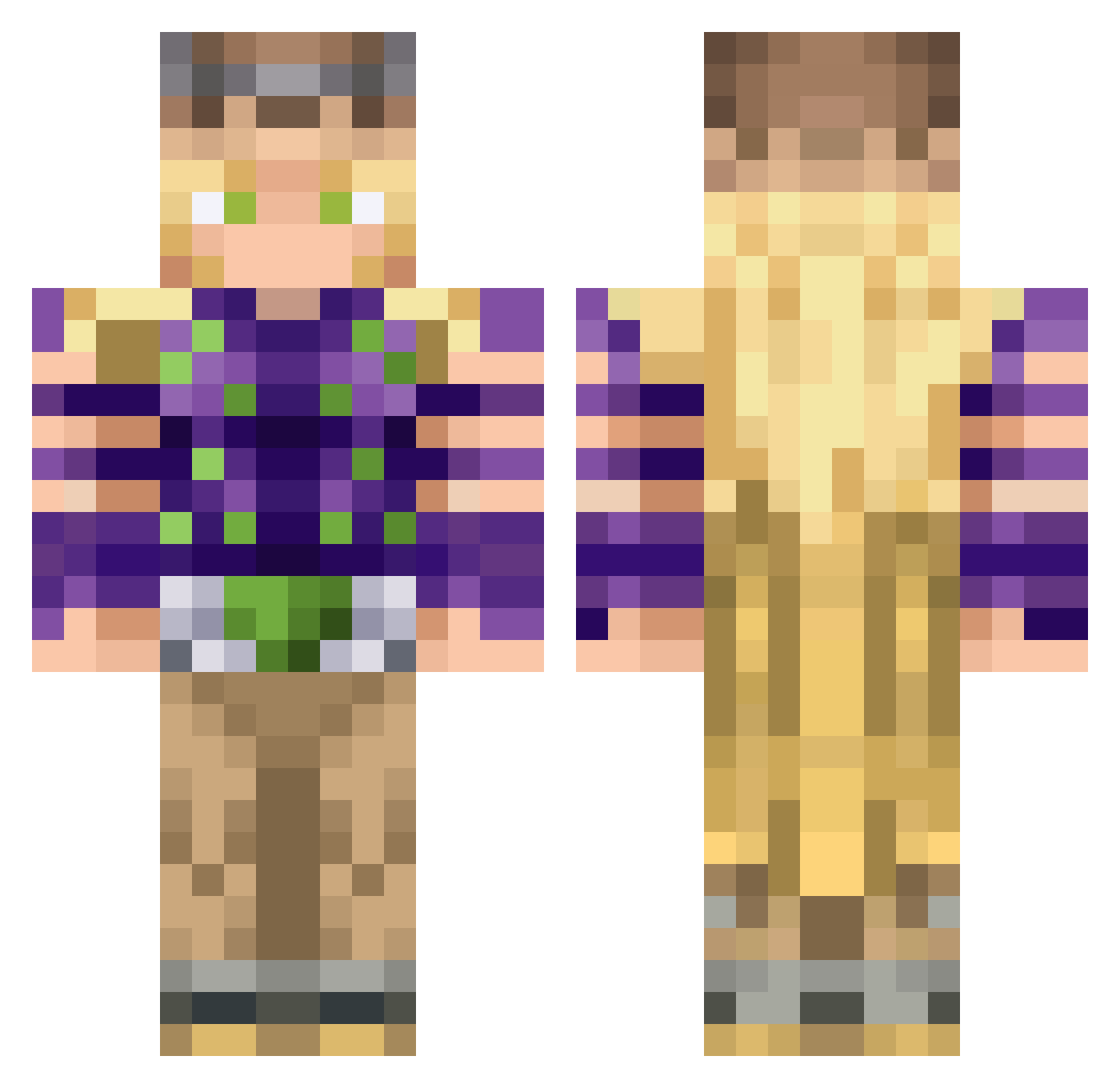 Pyro_Zeppeli Minecraft skin, front and back view
