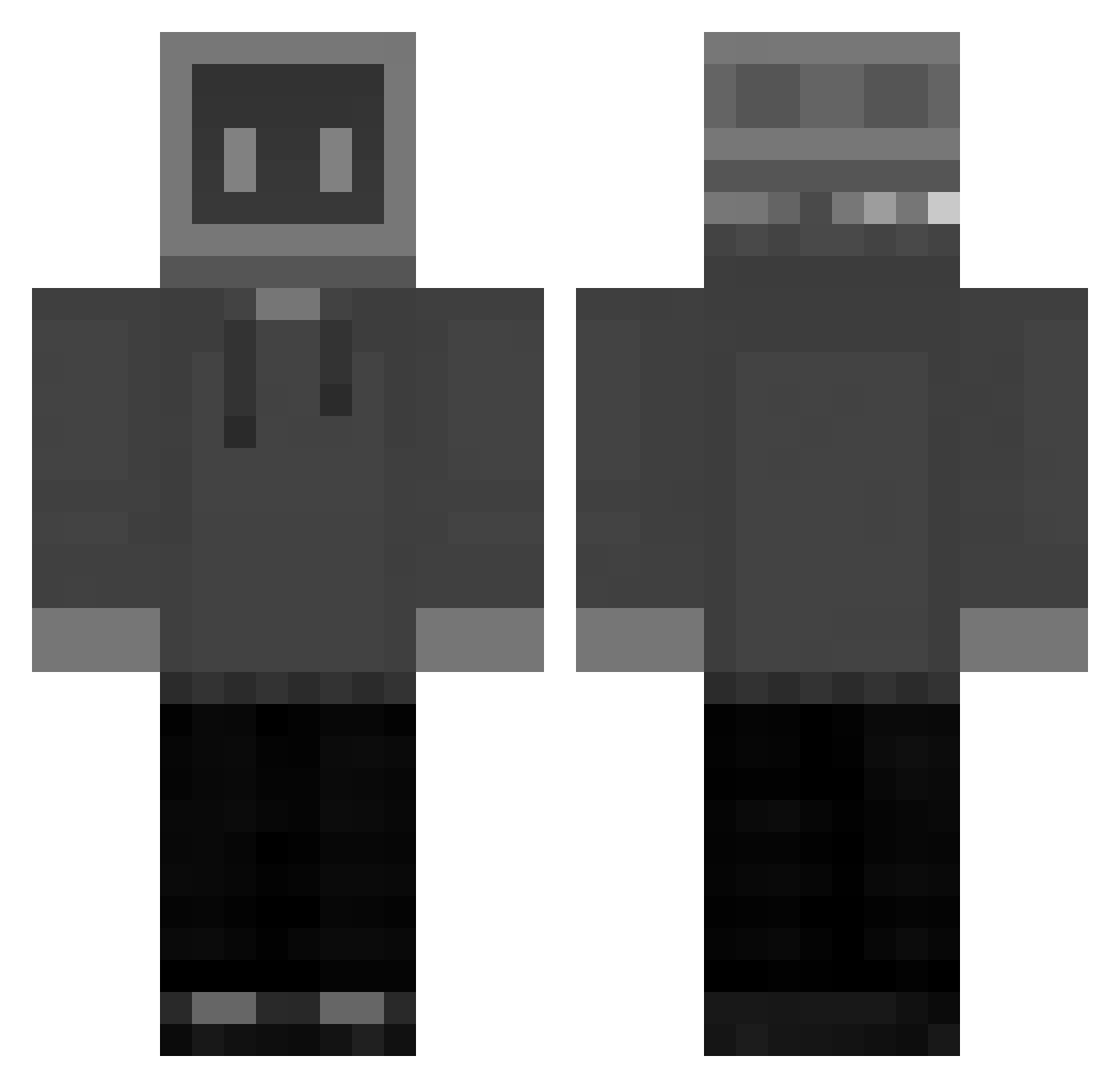 PoyrikIsForgor Minecraft skin, front and back view