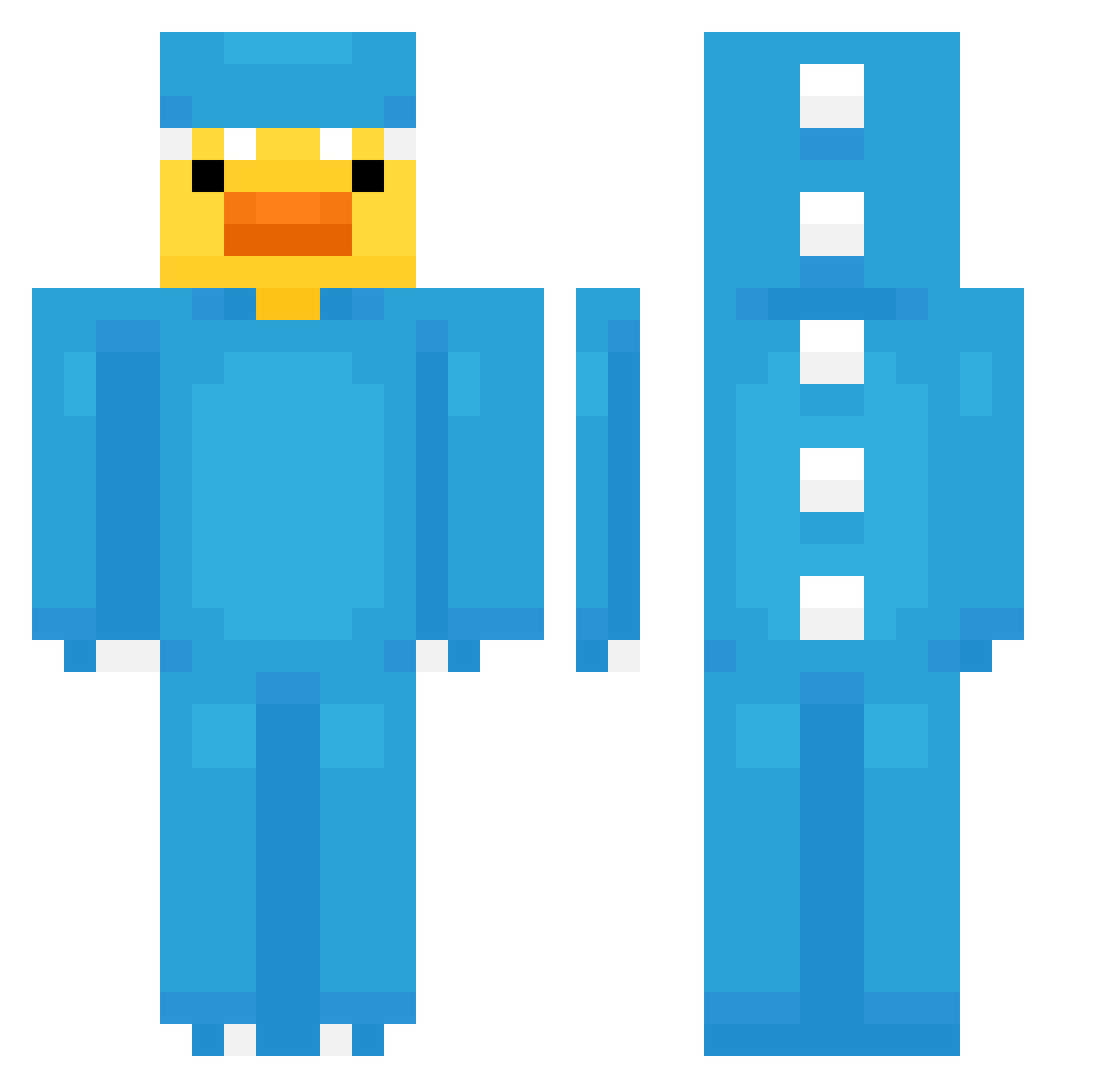 ZushiP Minecraft skin, front and back view