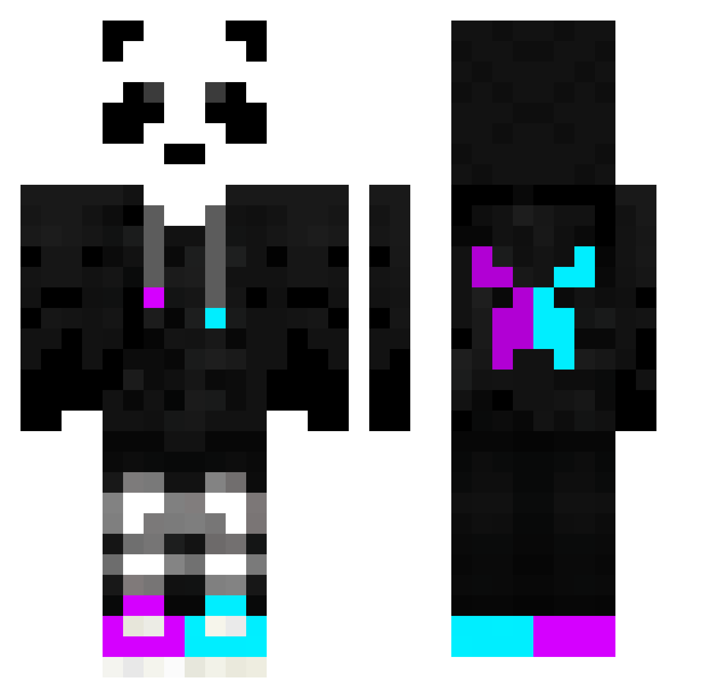 JellyCrabs Minecraft skin, front and back view