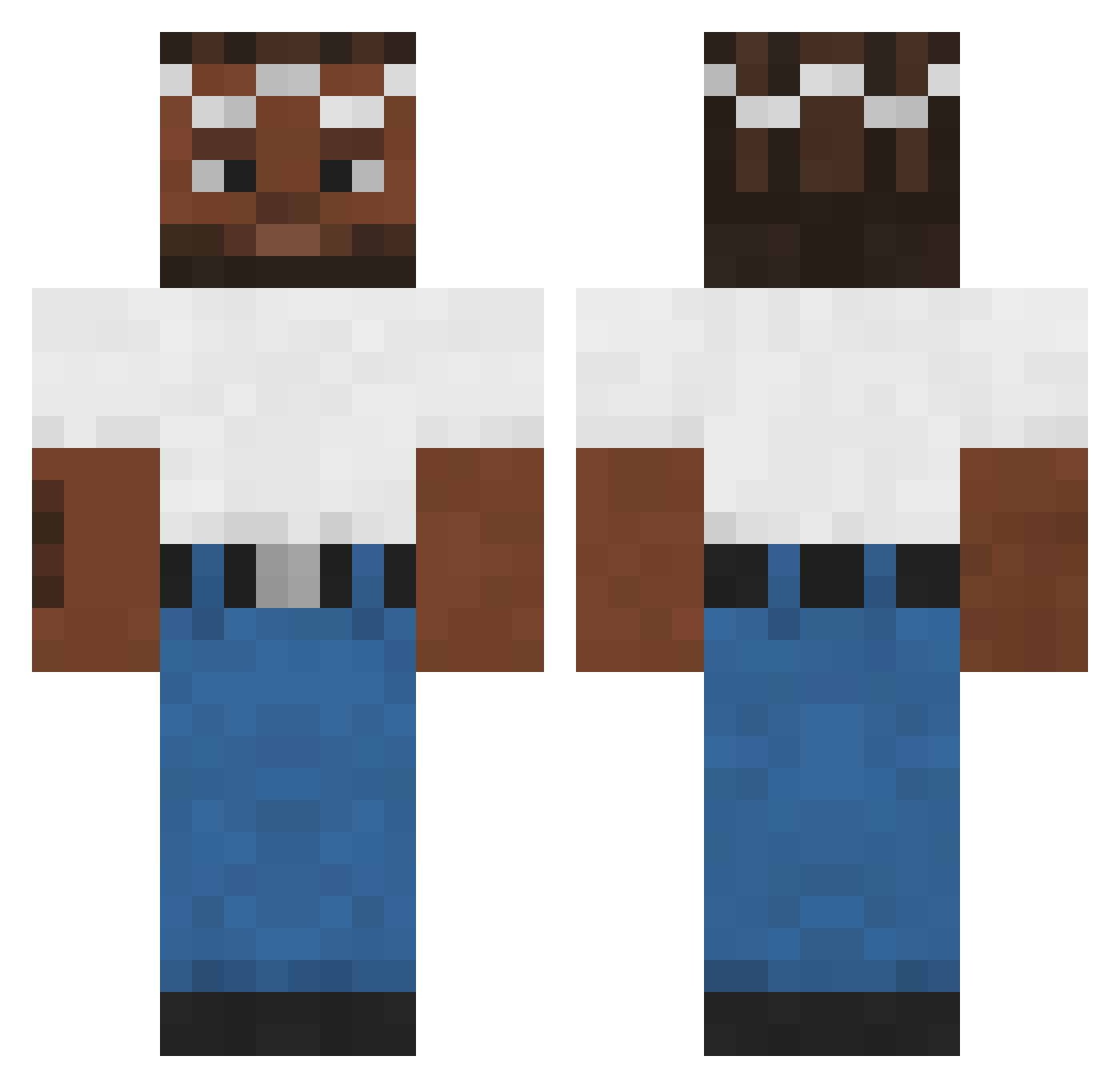 AdrizinPvP Minecraft skin, front and back view