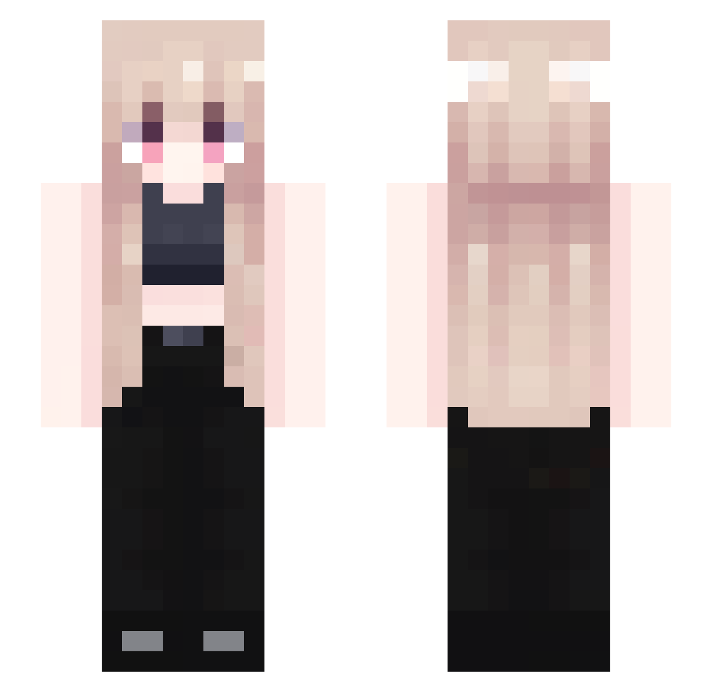 ShizuAbyssaria Minecraft skin, front and back view