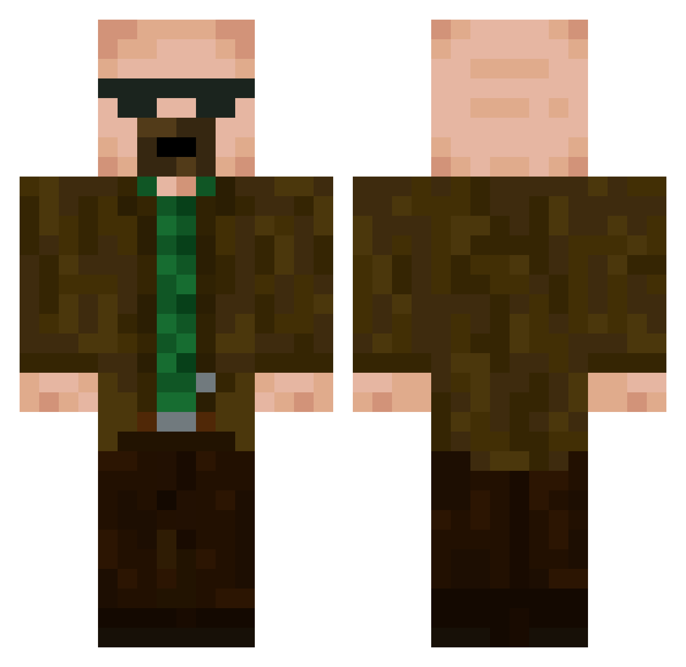 shehuinvqiangren Minecraft skin, front and back view