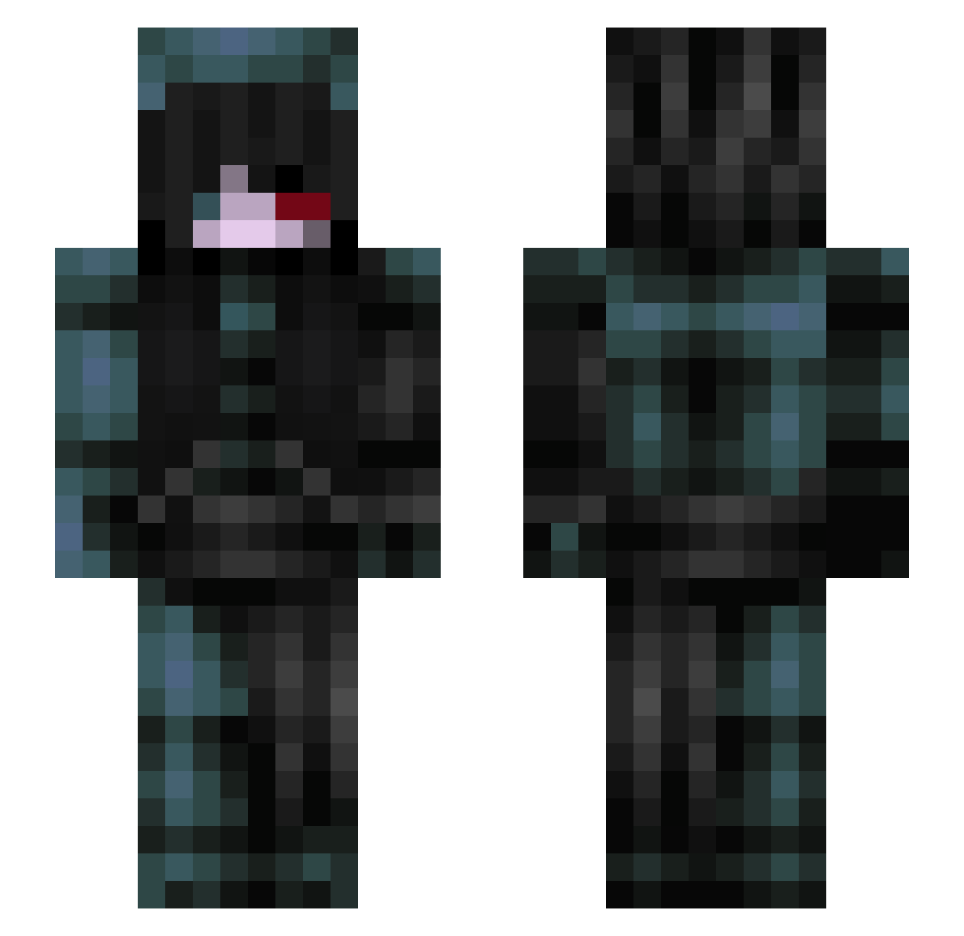 tymci Minecraft skin, front and back view