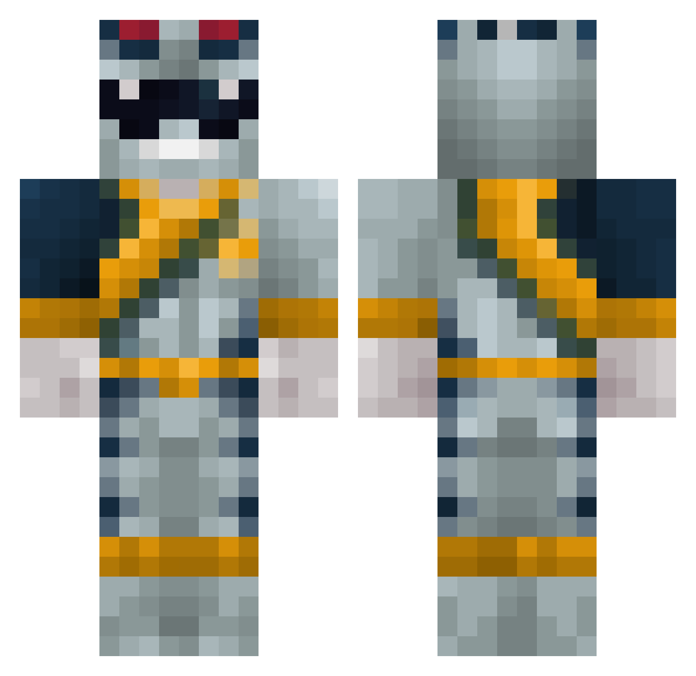 OwOknown Minecraft skin, front and back view