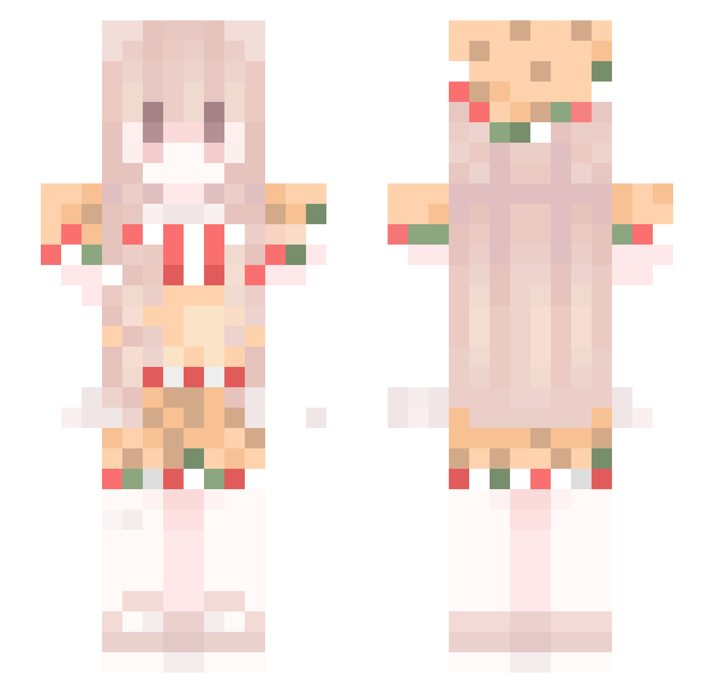 OxO_bird Minecraft skin, front and back view