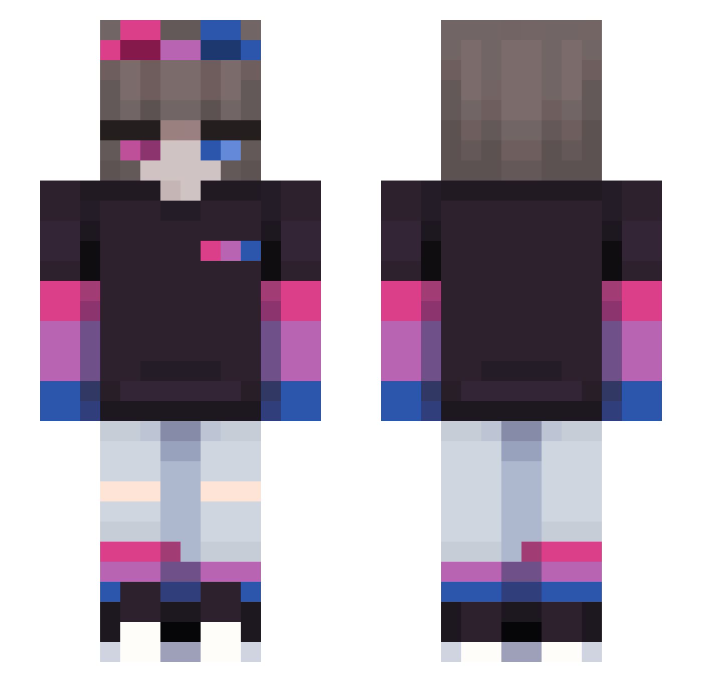 WhenDaybreaks Minecraft skin, front and back view