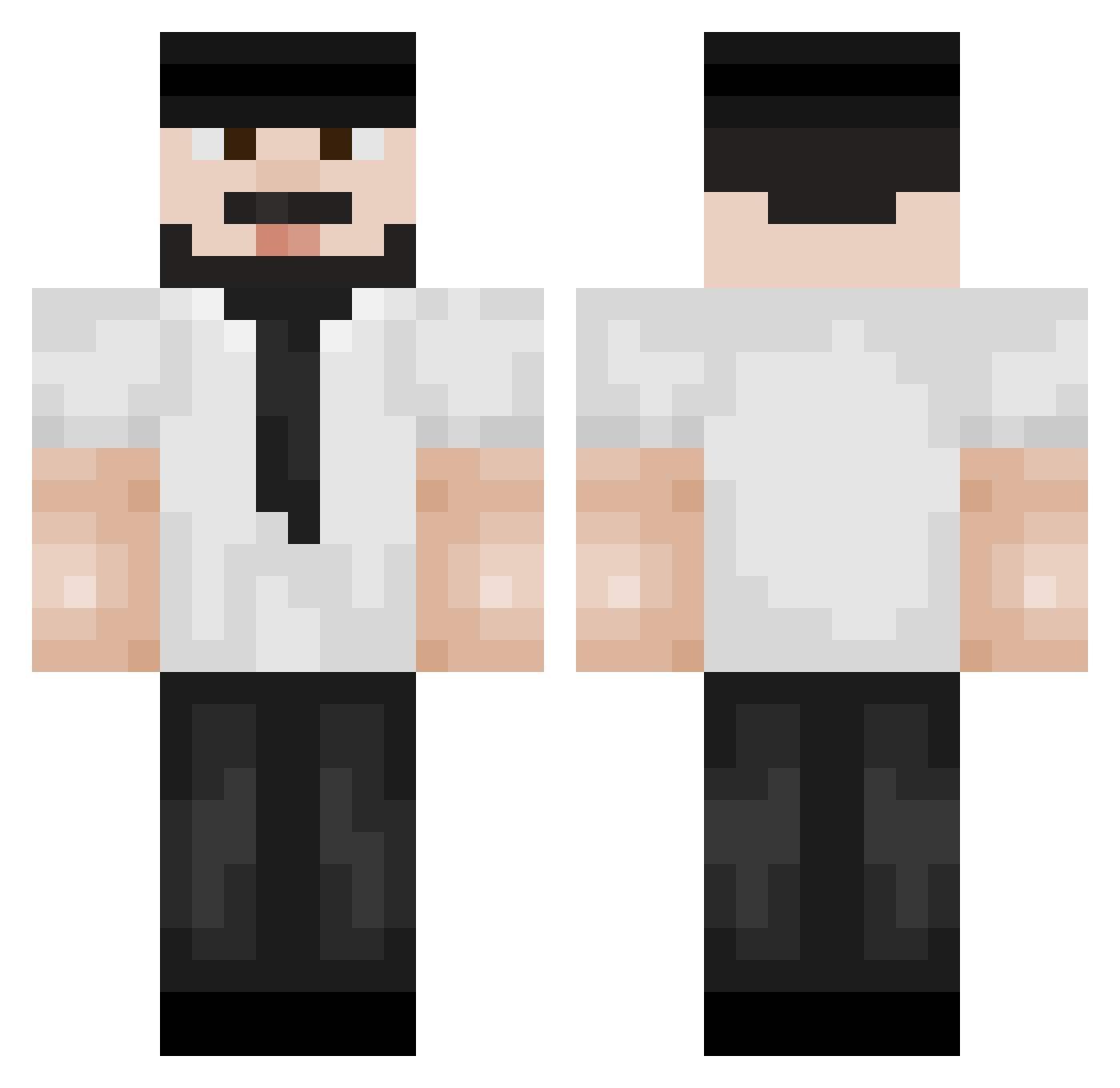 HepaTitus Minecraft skin, front and back view