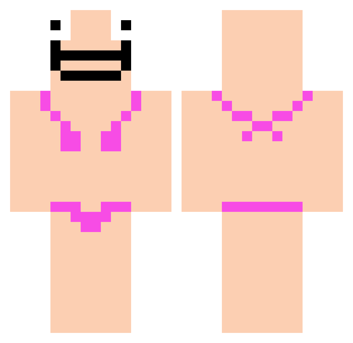 Sofianator Minecraft skin, front and back view