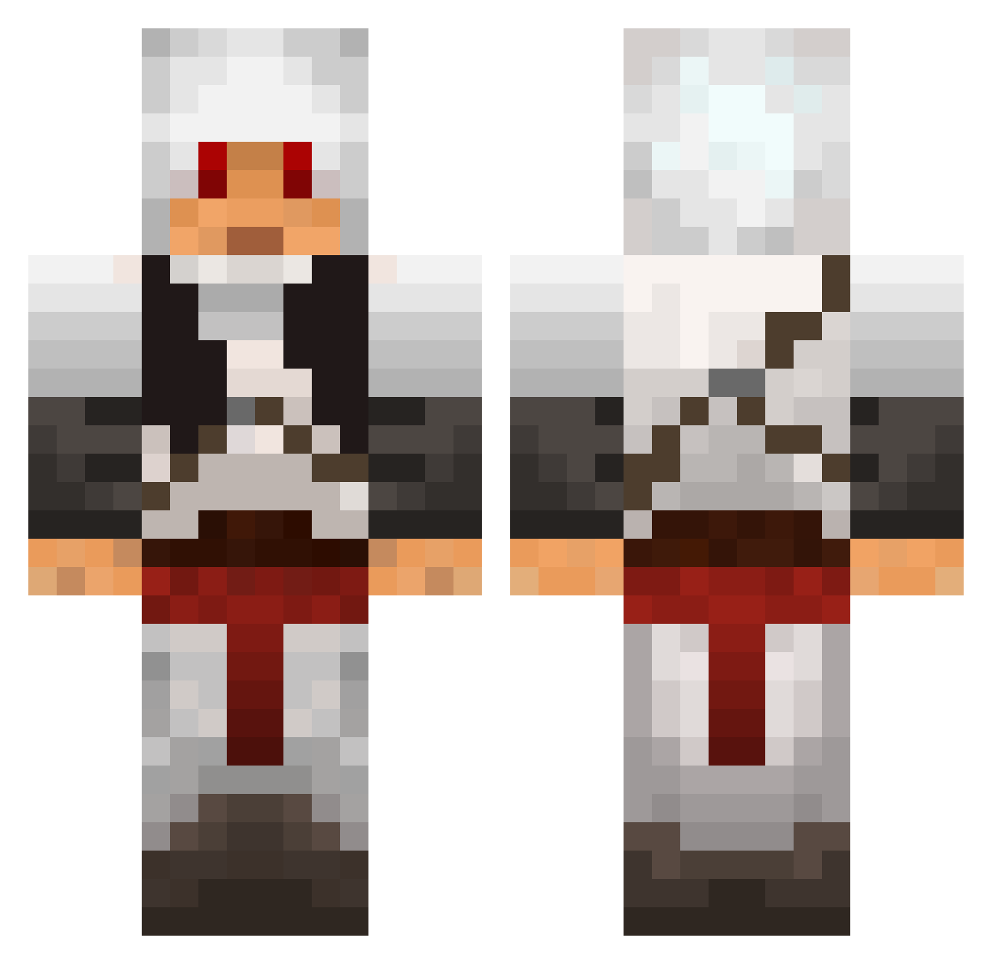 Inhaled Minecraft skin, front and back view
