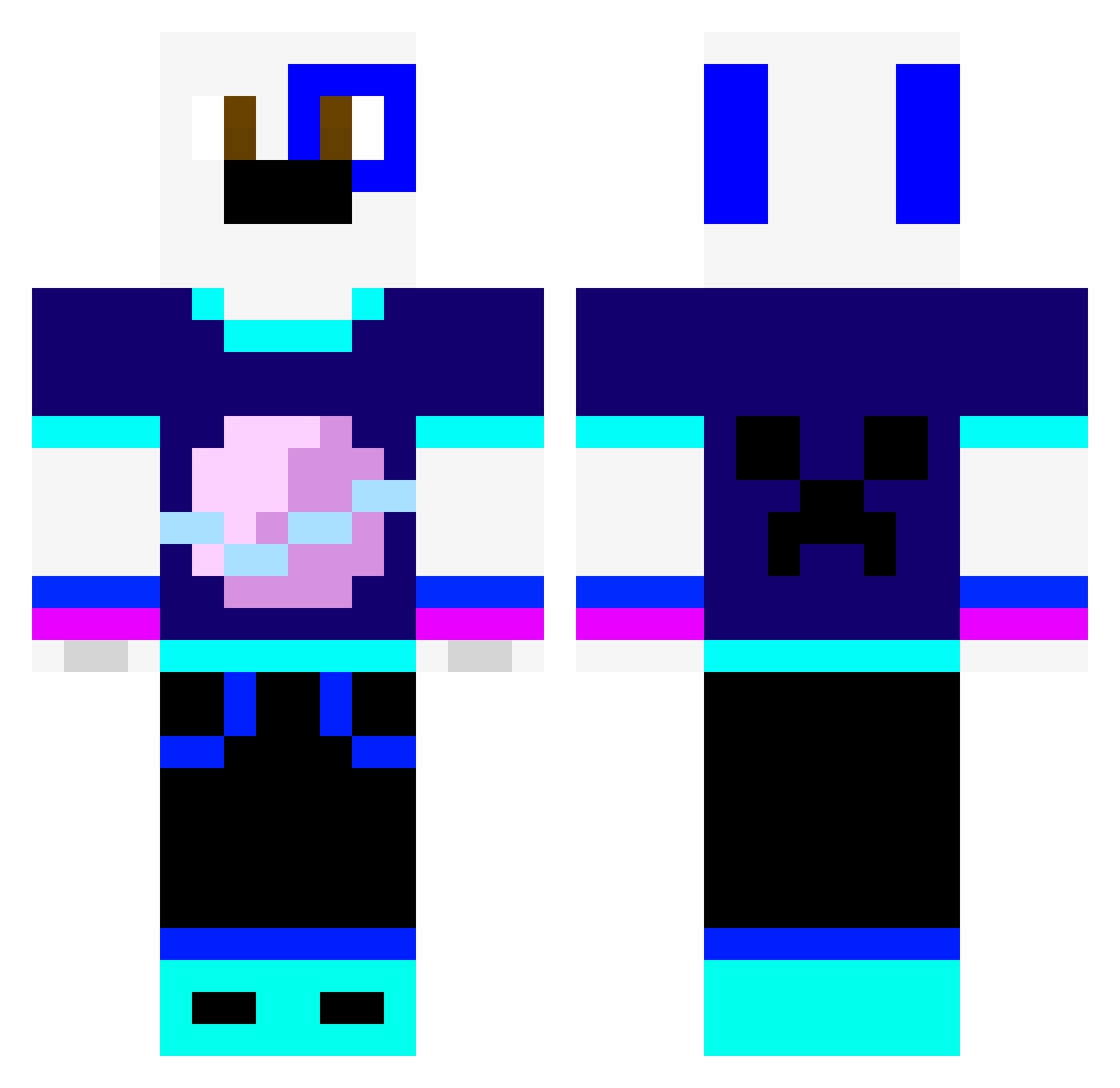 Hankupanku45 Minecraft skin, front and back view