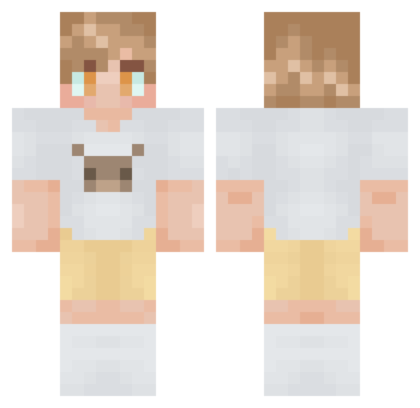 D3m0nly Minecraft skin, front and back view