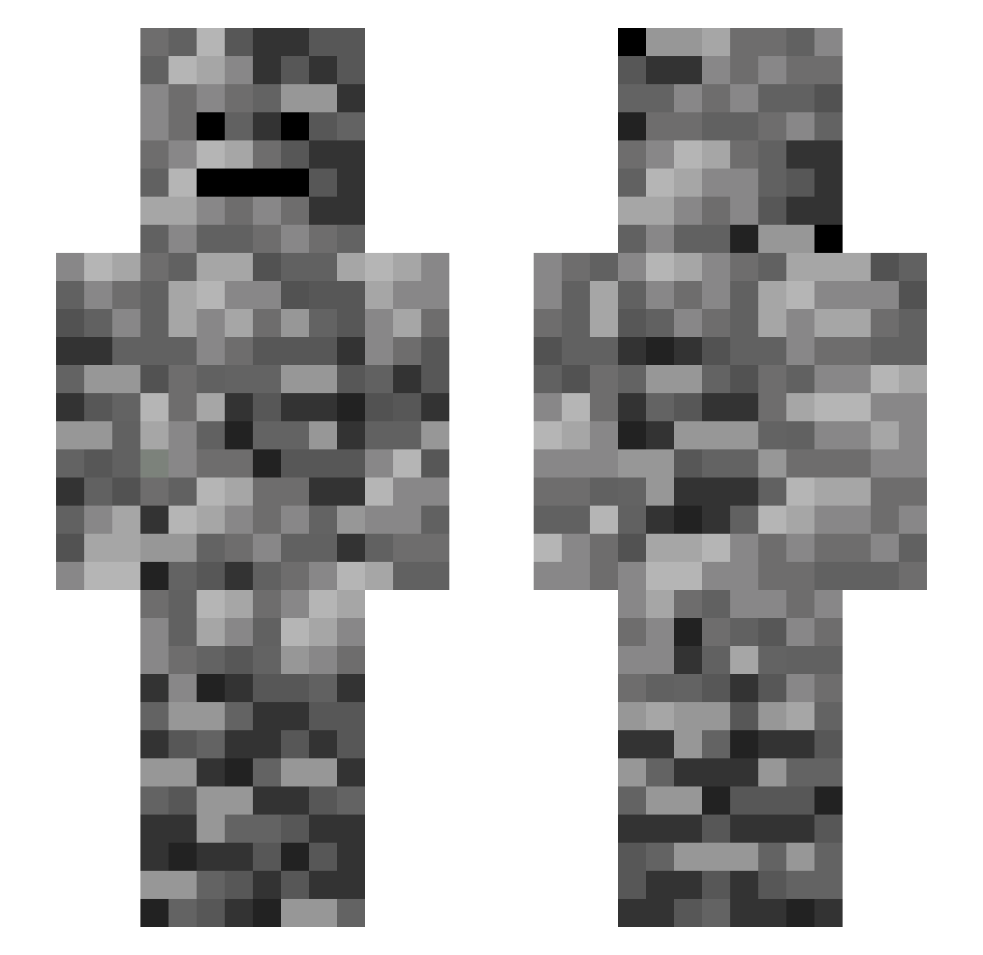 doyhca Minecraft skin, front and back view