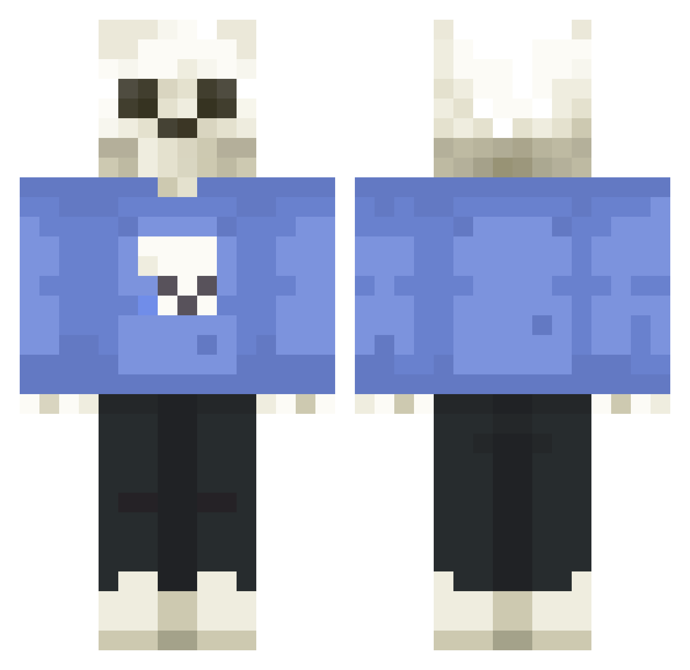 EctoMoog Minecraft skin, front and back view