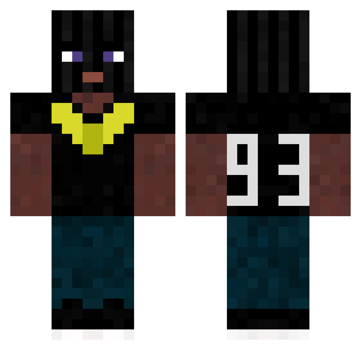 MaximusC Minecraft skin, front and back view