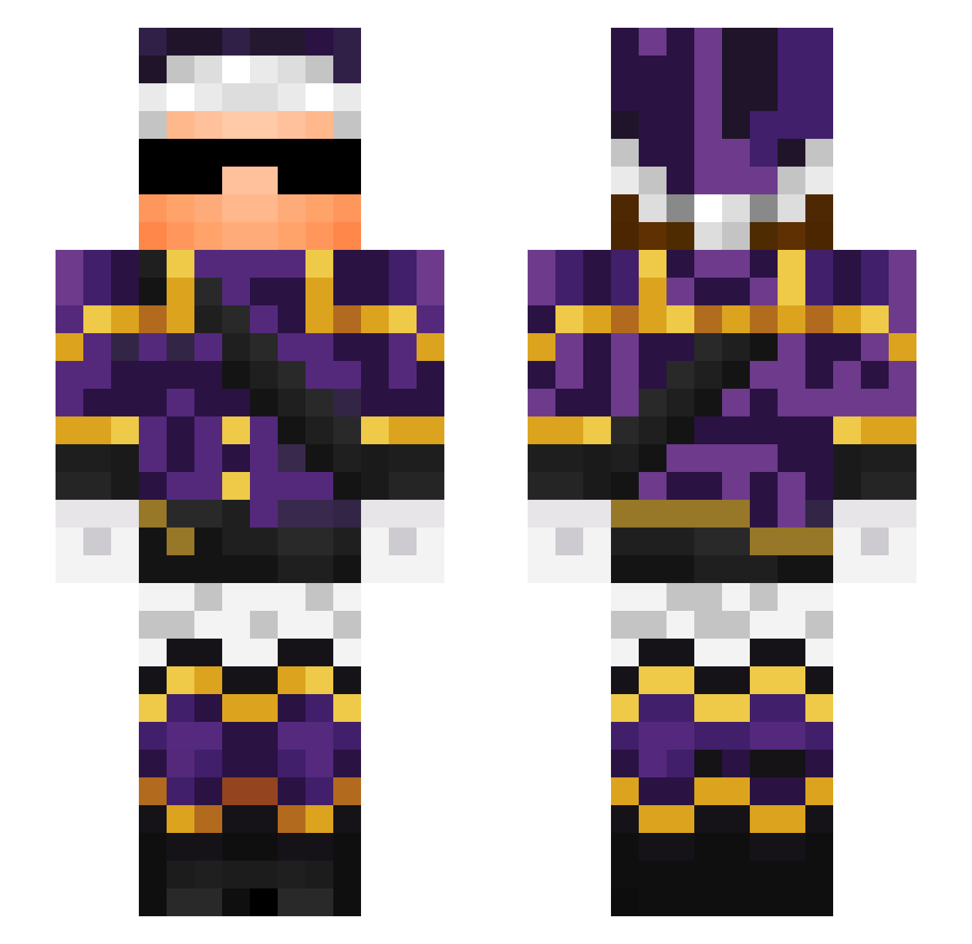 SwrvingMC Minecraft skin, front and back view