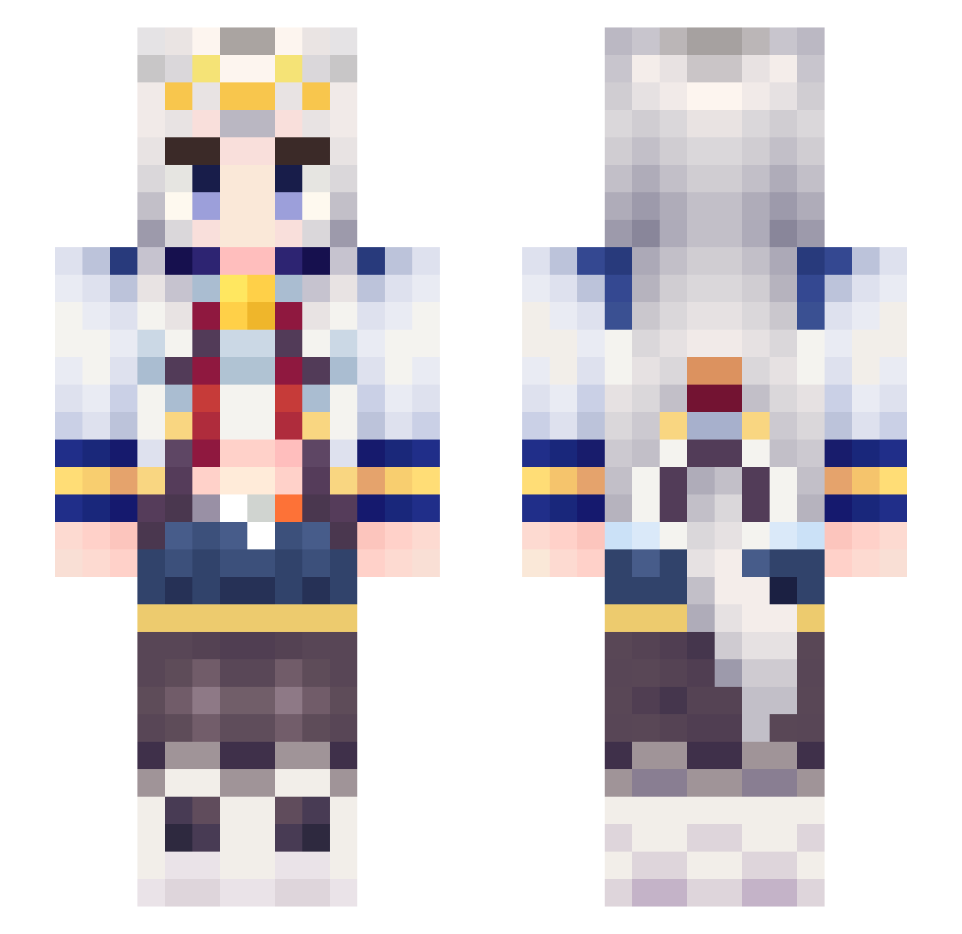 Juniper450 Minecraft skin, front and back view
