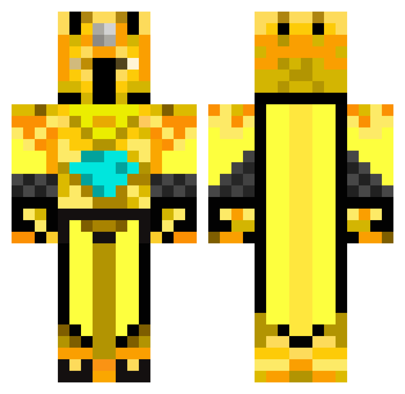 DeathDefier49 Minecraft skin, front and back view