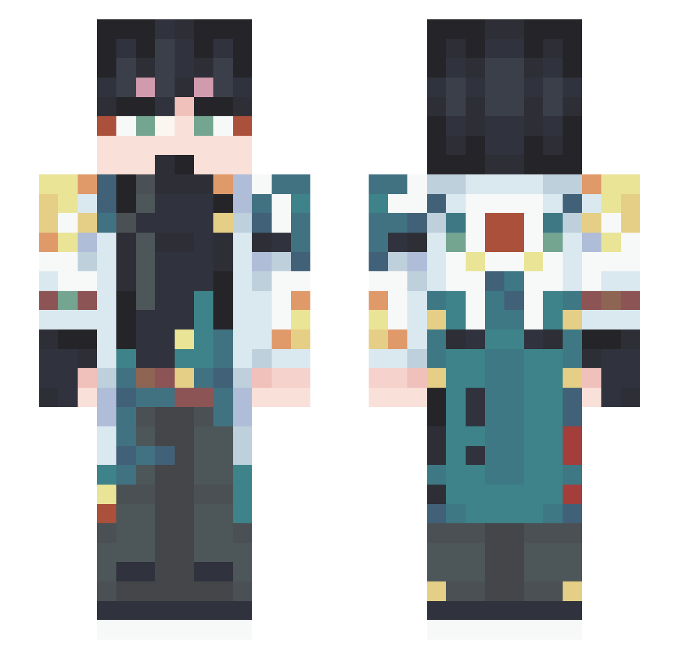 MikeyWaySmoovy Minecraft skin, front and back view