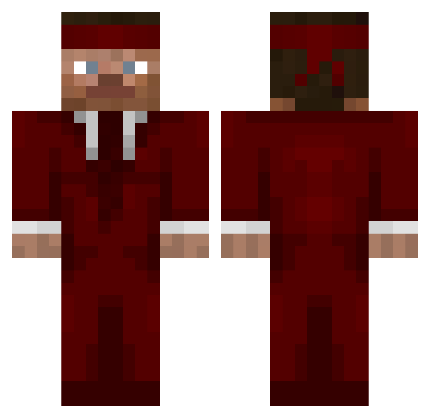 Yobble19 Minecraft skin, front and back view