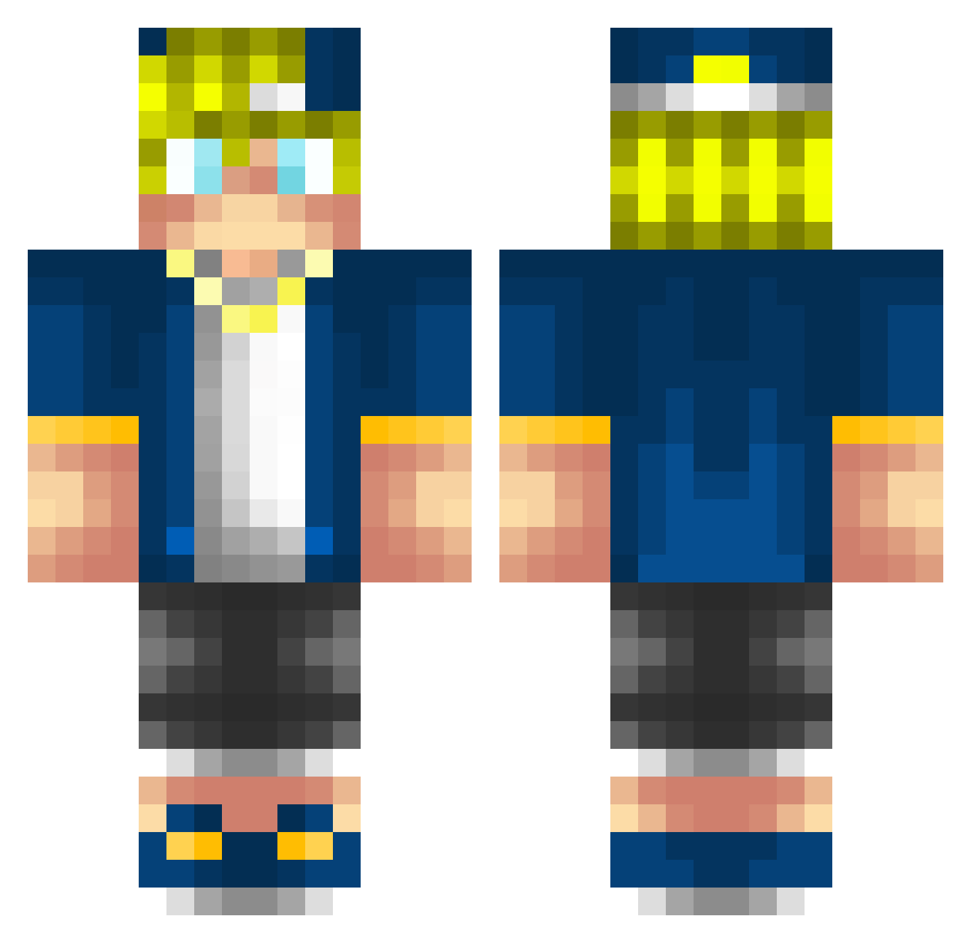 Jarepro3371 Minecraft skin, front and back view
