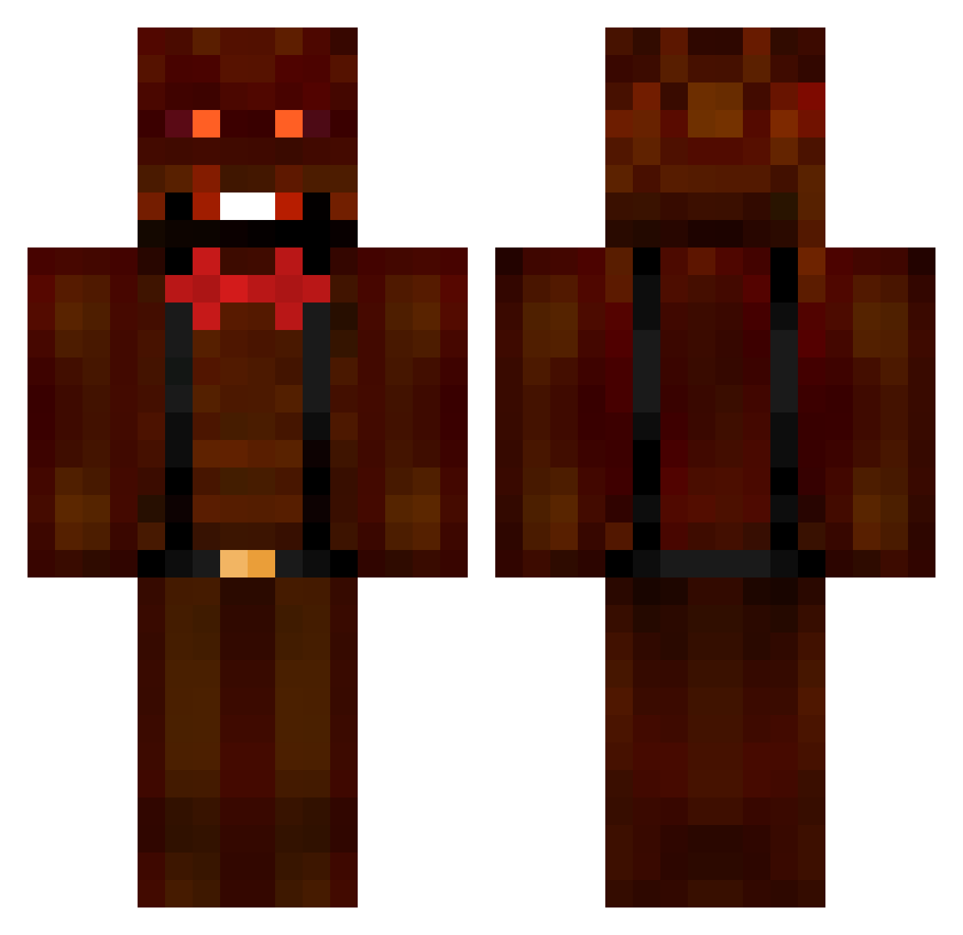 Roach Minecraft skin, front and back view