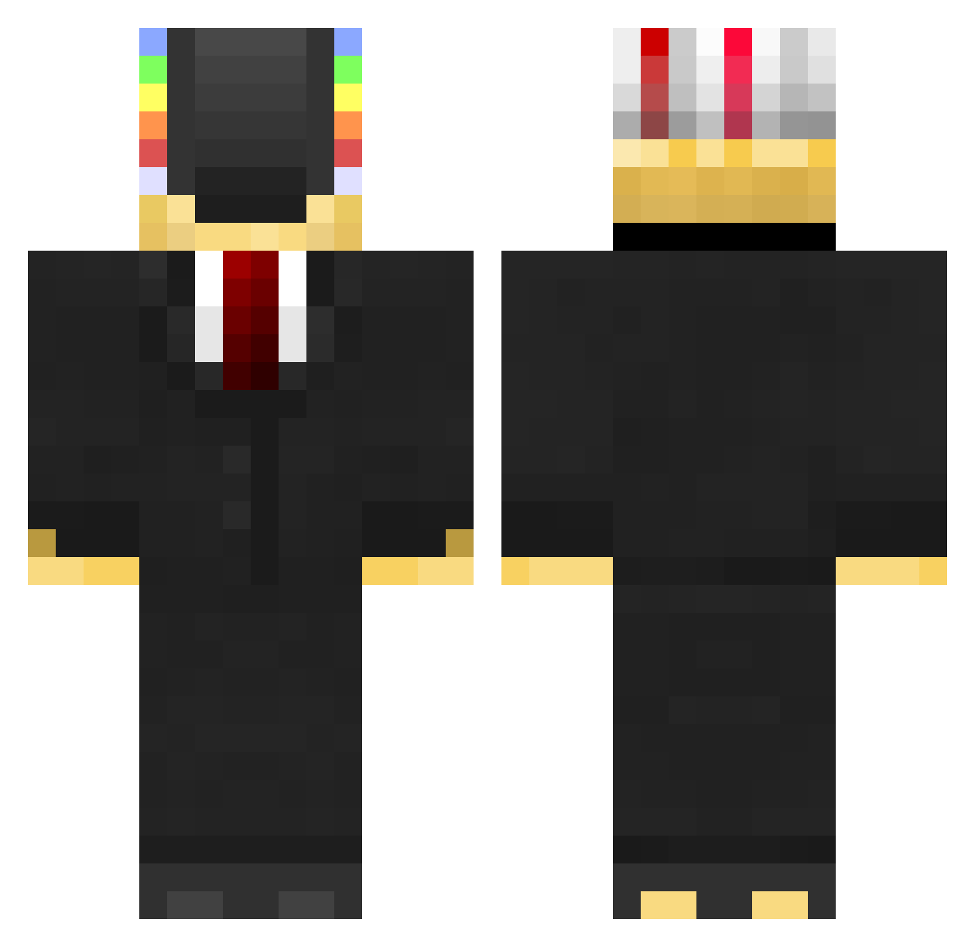 Celsian Minecraft skin, front and back view