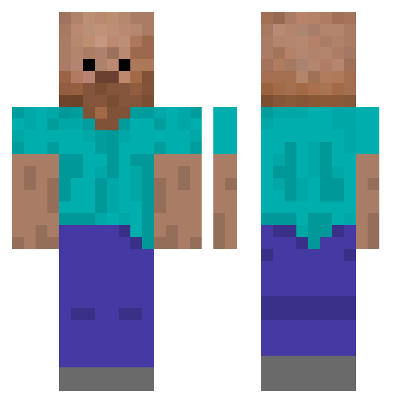 youwls Minecraft skin, front and back view