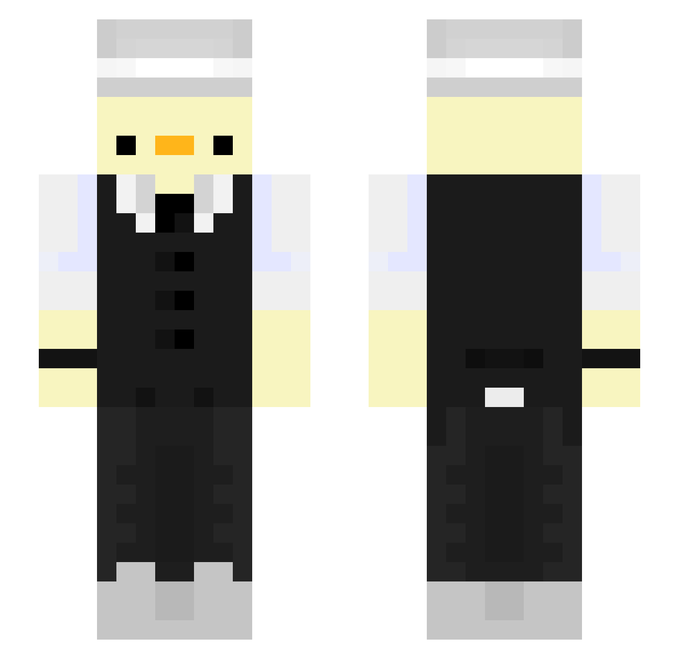tiziochefavideo Minecraft skin, front and back view
