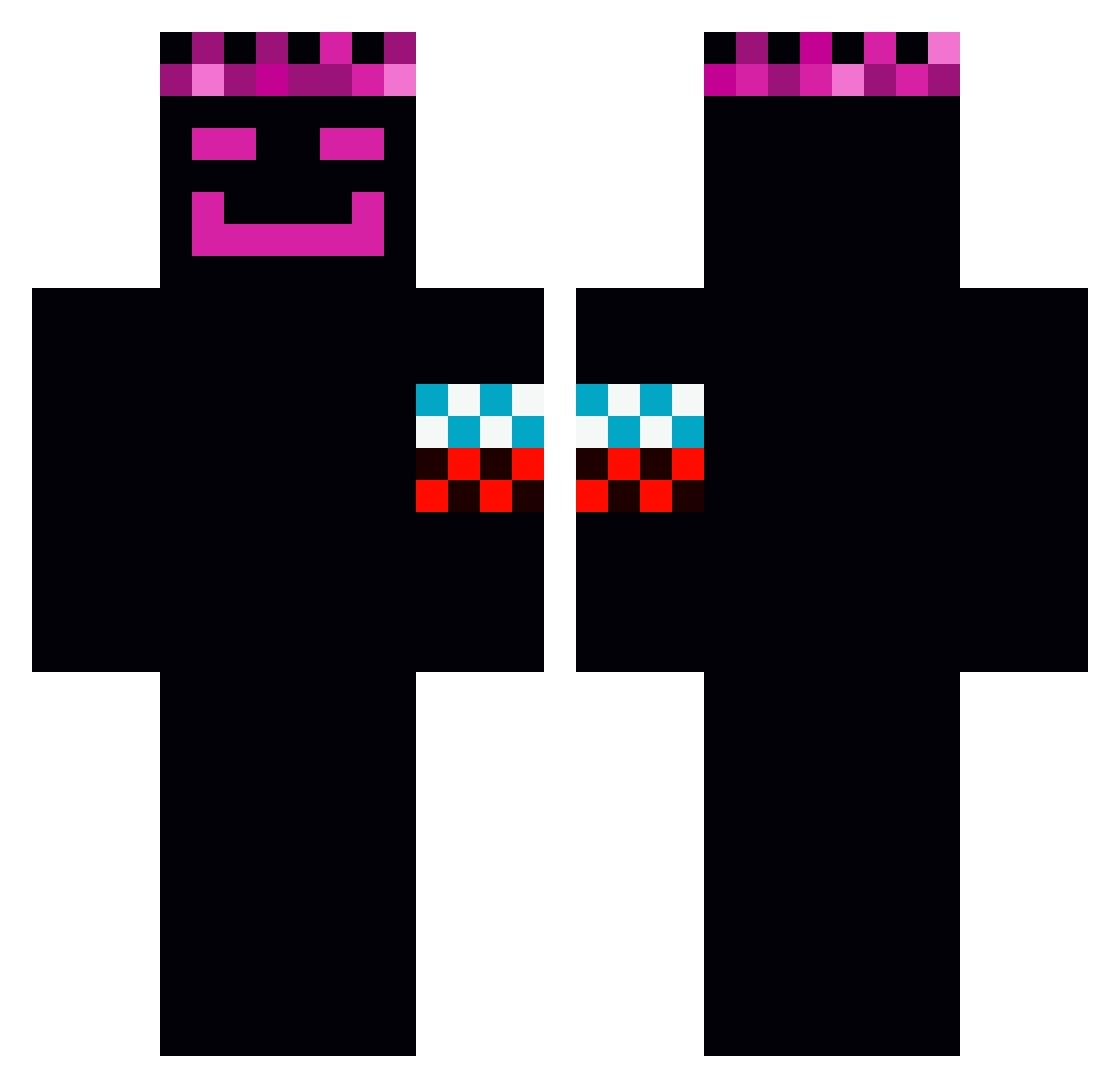 AlexGlorious Minecraft skin, front and back view