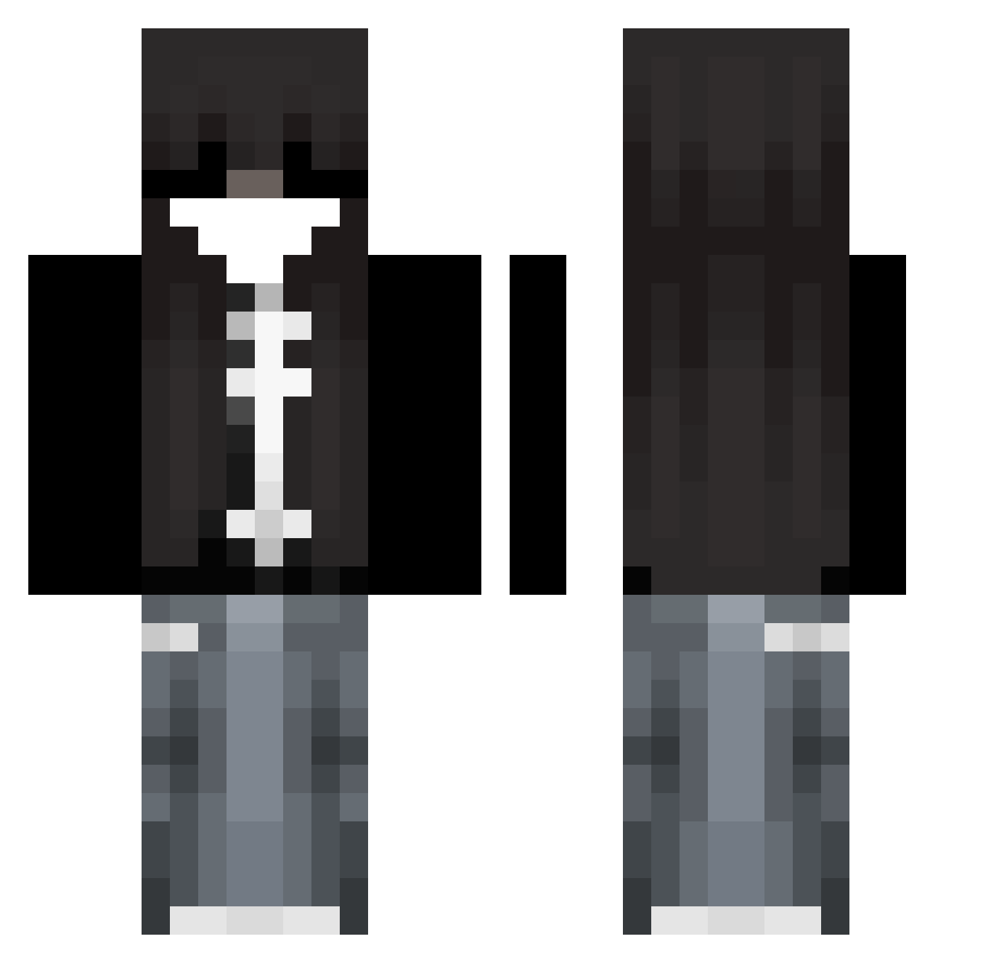 thisxmaya Minecraft skin, front and back view