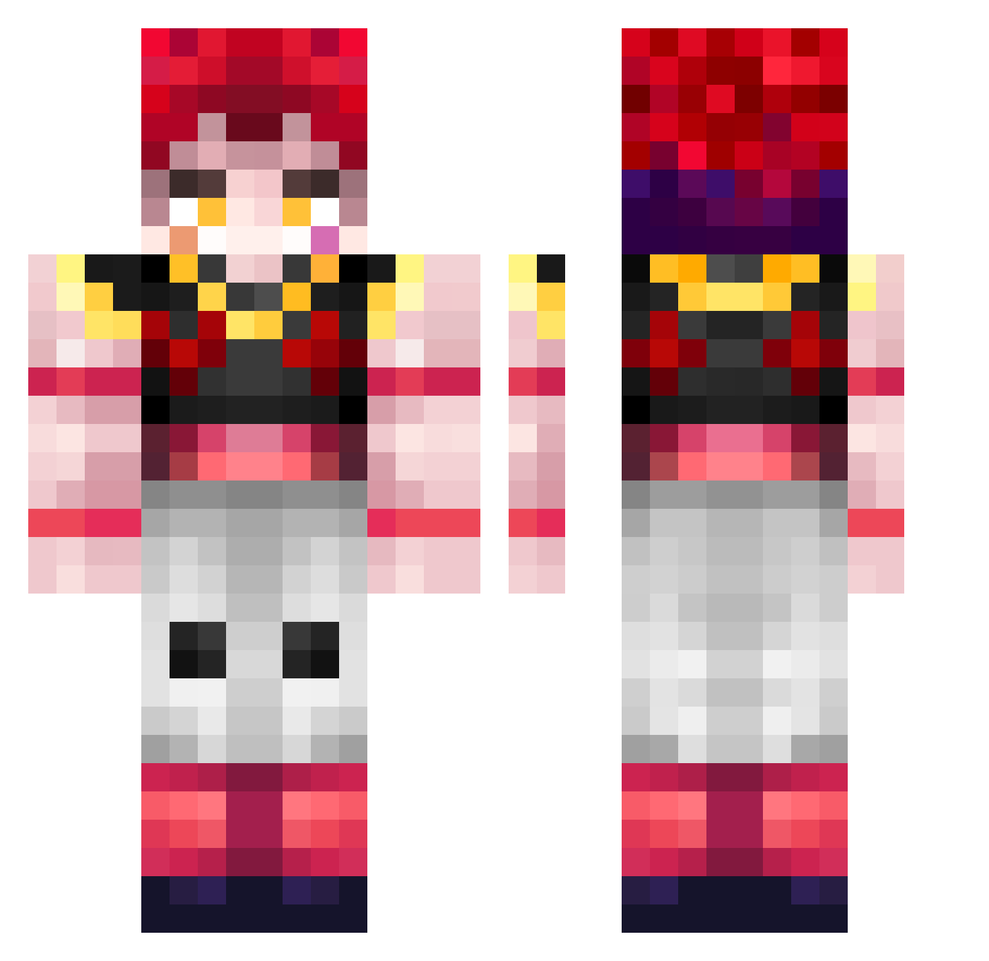 Extict Minecraft skin, front and back view