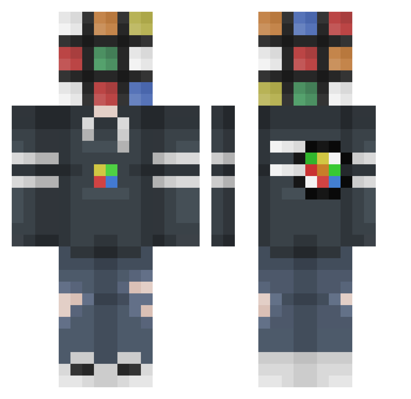 __Baker_ Minecraft skin, front and back view