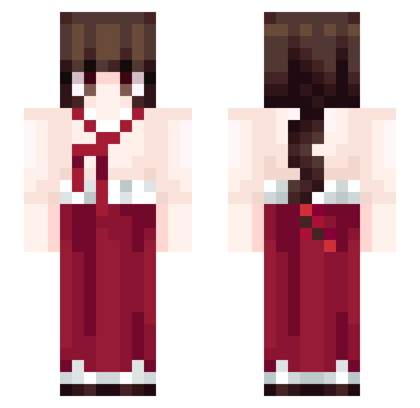 DD7Y Minecraft skin, front and back view