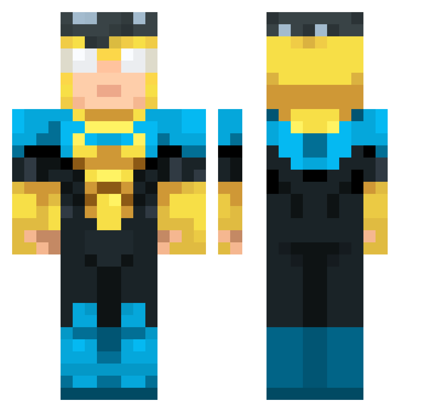 fuzeof Minecraft skin, front and back view